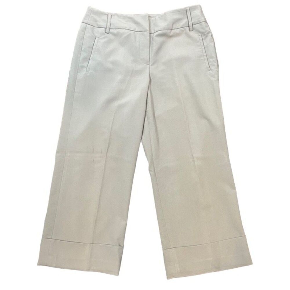 Sandro‎ Sportswear Wide Leg Cropped Tummy Control Beige Pants Trousers Size 8